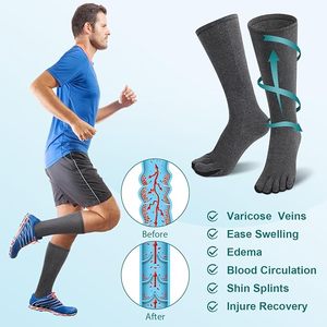 ถุงเท้ารัดกล้ามเนื้อห้านิ้วสำหรับบรรเทาอาการ<span class=keywords><strong>ปวด</strong></span>ถุงเท้ารัดกล้ามเนื้อสำหรับผู้ชายผู้หญิงรองรับการไหลเวียนบวม - Product Image 2