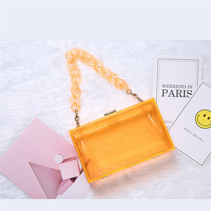 Bolso <span class=keywords><strong>de</strong></span> mano con caja acrílica cuadrada transparente con cuentas a la moda, bolso <span class=keywords><strong>de</strong></span> <span class=keywords><strong>fiesta</strong></span> <span class=keywords><strong>de</strong></span> noche con cadena para mujer - Product Image 5