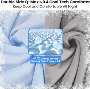 Couverture rafraîchissante pour les personnes ayant chaud la nuit Q-Max 0.4 Tissu froid Léger et respirant pour l'été Couette personnalisable OEM - Product Image 5