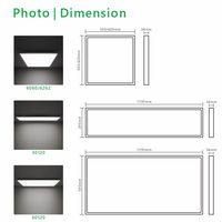 Panneau lumineux LED rétroéclairé 36W 110lm/W, panneau lumineux éco 2*2 1*4, 3000K 4000K 6000K sélectionnable, encastré, montage en surface, suspendu