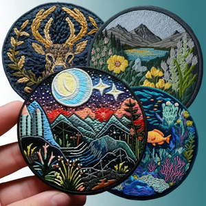 Patch brodé thermocollant en sergé, forme cœur ronde, personnalisable avec votre nom et logo, vente en gros - Product Image 4