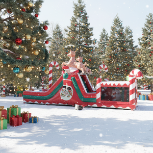 Gran Castillo Inflable con Temática <span class=keywords><strong>de</strong></span> Santa Claus, Casa <span class=keywords><strong>de</strong></span> Brinco Inflable, Pista <span class=keywords><strong>de</strong></span> Obstáculos, Juego <span class=keywords><strong>de</strong></span> Parque <span class=keywords><strong>de</strong></span> Diversiones, Castillo Inflable para Niños - Product Image 1