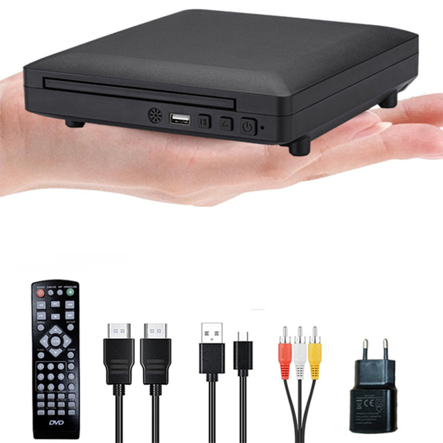 Portable Full HD 1080P DVD VCD CD Player With HDMI AV OUT USB Rechargeable Battery Home Car Entertainment Device Multi-format Vi