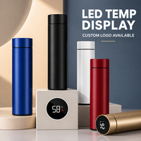 Bouteille d'eau isotherme en acier inoxydable 304 avec affichage de température intelligent, grande capacité, durable et portable, pour thé, avec logo personnalisé