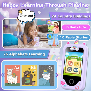 Jouet smartphone intelligent pour enfants avec jeux MP3, rappel quotidien, capteur CMOS, vidéo VGA, appareil photo 30MP, coque en silicone - Product Image 3
