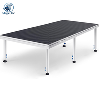 Escenario portátil de aluminio plegable de 6 patas con superficie antideslizante, aprobado por CE/TUV, de instalación rápida y conveniente para bodas.