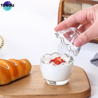 En Stock en gros 100 200ml coquilles d'œuf en verre pudding pour gelée yaourt dessert tasse en forme d'œuf bouteille à verres