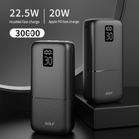 Double USB Li Polymer Battery LCD Digital Mobile Phone Charger Grande Capacité PD Charge Rapide 30000mAh Power Bank