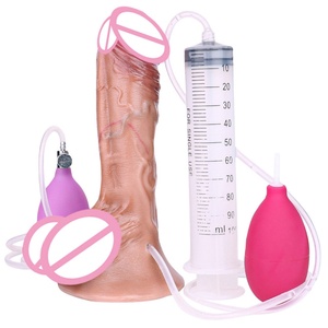 FAAK Silicone Realistic <b>Dildo</b> Inflatable Squirting Penis Buttplug Anal Vaginal Use Penetration Anal Plug Sex Toys for Women - Product Image 2