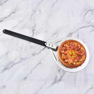 Pala para <span class=keywords><strong>Pizza</strong></span> Plegable y Desmontable de Aleación de Aluminio Perforada con Mango de Madera, Utensilio de Cocina para Hornear - Product Image 3