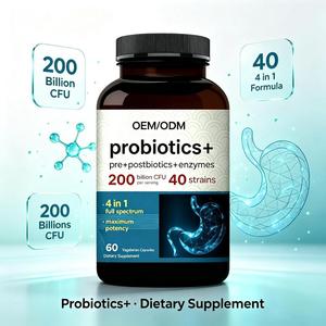 Cápsulas de Probióticos 4 en <span class=keywords><strong>1</strong></span>, 200 Mil Millones de UFC, 40 Cepas, Prebióticos, Postbióticos, Enzimas Digestivas, Salud Intestinal, Suplemento Vegetariano, OEM - Product Image 3