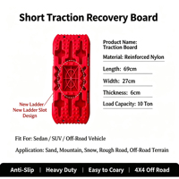 Planche de récupération antidérapante pour pneus de véhicule tout-terrain (Noir/Rouge) - Outil indispensable pour sortir de la boue, de la neige, du sable et pour le sauvetage en extérieur en conduite autonome