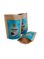 Pochette Doypack en papier kraft brun emballage flexible imprimé personnalisé sacs alimentaires en gros pour le sucre de coco