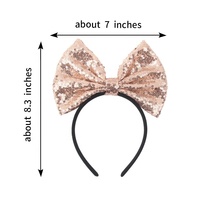 Bandeaux brodés à paillettes et gros nœuds Bandeaux de souris Minnie à paillettes de style exagéré pour femmes, filles, cerceaux de cheveux de parc