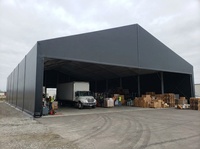 Tente de stockage en tissu, abri anti-sable, conteneur, grange, entrepôt à structure en arceaux, certifiée pour applications minières, en PVC, sans acier galvanisé