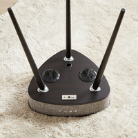 Canapé en bois noir moderne Table basse intelligente avec haut-parleur Bluetooth Charge sans fil pour la maison Salon Intérieur et extérieur