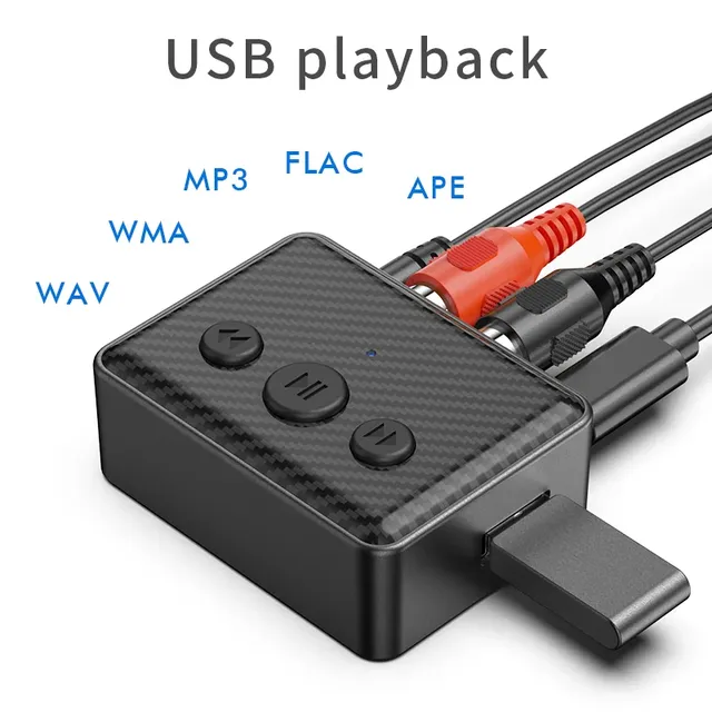 BT 5.4 Audio Receiver RCA 3.5mm AUX USB Wireless Adapter With MIC Support U-Disk Play for Car Kit Speaker Amplifier