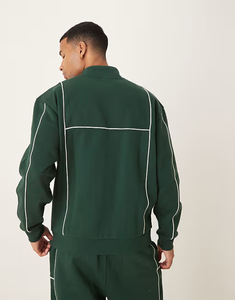 Felpe e felpe da uomo in morbido <span class=keywords><strong>cotone</strong></span> di alta qualità maglioncino 3/4 con Zip da uomo felpa con punta <span class=keywords><strong>bianca</strong></span> - Product Image 3