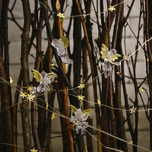 Grosir Mini transparan plastik sayap malaikat Natal hiasan pohon Natal liontin dekorasi perlengkapan liburan - Product Image 3