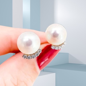UM Jewelry Freshwater Pearl Charm <b>Earrings</b> DIY 925 Sterling Silver with Gold Plating <b>Cute</b> Party/Engagement Jewelry for Women - Product Image 2