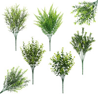 Vente en gros de plantes artificielles vertes bouquet de fougères persanes feuilles d'eucalyptus faux plant vert buisson