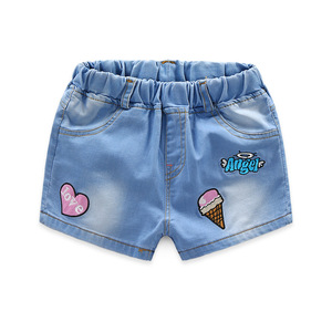 2017 Trending Girls Children Board Shorts Casual Summer Denim Fabric Running Shorts - Product Image 1