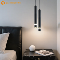 Suspension LED Luxe Moderne en Aluminium, Luminaire Tubulaire Noir et Blanc, Chandeliers Suspendus Minimalistes