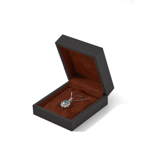 FANXI Custom Logo Luxury Jewellery Box <b>Black</b> Packaging Gift Leather Brown Velvet Inside Necklace Jewelry <b>Boxes</b> - Product Image 1