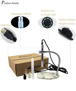 Andonstar A1-3 caméra <span class=keywords><strong>microscope</strong></span> numérique USB portable 12mm loupe électronique <span class=keywords><strong>2M</strong></span> capteur CMOS avec support de tuyau - Product Image 2