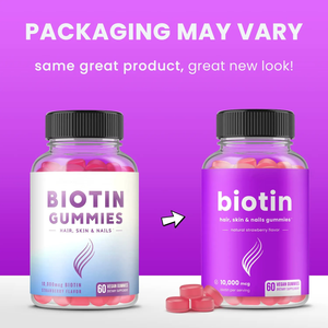 Suplemen Vitamin Gummy Biotin Vegan Non-GMO untuk Pertumbuhan Rambut, Kulit, dan Kuku Sehat bagi Wanita, Pria, dan Anak-Anak - Product Image 3