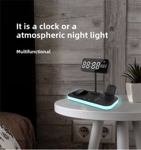 <span class=keywords><strong>Chargeur</strong></span> sans fil multifonctionnel 4-en-1 9V/3A 12V/3A avec veilleuse d'ambiance - Station de charge à <span class=keywords><strong>induction</strong></span> facile <span class=keywords><strong>20W</strong></span> pour plusieurs appareils - Product Image 4