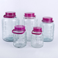 Bocal en verre de grande capacité 1L 2L 3L 5L 8L 10L 10L pour la fermentation, bocal à vin, distributeurs de boissons en verre avec robinet, vente en gros