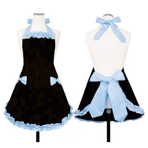 <span class=keywords><strong>Tablier</strong></span> noir sexy <span class=keywords><strong>de</strong></span> style princesse en pur coton à volants style étranger - Product Image 2