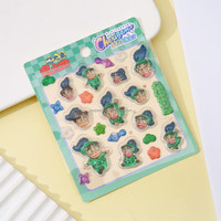 Autocollants en résine époxy 3D en relief, imperméables, populaires, sur le thème de l'anime, pour scrapbooking et décoration de papeterie DIY – Vente en gros