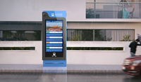 43 55 65 pulgadas autobús pantalla táctil interactiva parada de autobús señalización Digital con caja de luz de publicidad