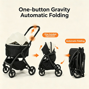 Poussette pliable <span class=keywords><strong>pour</strong></span> animaux de compagnie Gravity One-key, fiable, légère (20 kg), <span class=keywords><strong>pour</strong></span> les voyages, les sorties et la promenade quotidienne, vente en gros, <span class=keywords><strong>pour</strong></span> chats et chiens - Product Image 3