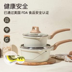 Ensemble de casseroles en pierre Maifan antiadhésives avec couvercle pour la préparation de nourriture pour bébé, soupes, cuisson à la vapeur, compatible induction, usage domestique - Product Image 5