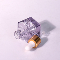 15 ml Farbige leere quadratische ätherische Öl flasche gefrostete kosmetische Glas Haaröl Tropf flasche