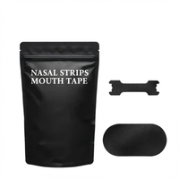 Bandes nasales noires non tissées et ruban adhésif buccal ovale 76x38mm, patchs anti-respiration buccale pour le sommeil, pour enfants et adultes, marque privée