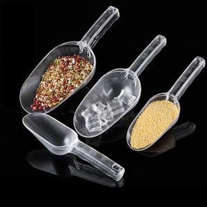 Clear plastic ice shovel popcorn scoop ice Kitchen scoop set for Candy Dessert Buffet Ice Cream Protein Powders coffee tea