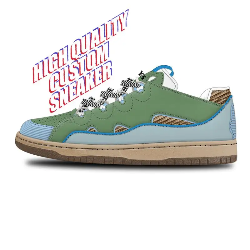 2022 Spring New Style Unique Design Manufacturer Sneaker Custom Logo High Quality Men Shoes Green Color Custom Men Casual Shoes