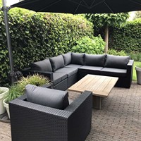 Ensemble de sièges en osier en forme de L imperméable pour cour, ensemble de canapé de salon de patio, ensemble modulaire d'extérieur, canapé d'angle en rotin pour jardin