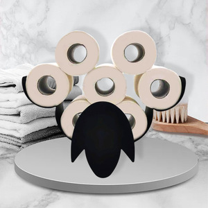 Porte-<span class=keywords><strong>papier</strong></span> hygiénique en fer noir au design moderne avec rouleau de serviettes décoratif et <span class=keywords><strong>support</strong></span> de rangement avec décor amusant de salle de bain en forme de <span class=keywords><strong>mouton</strong></span> - Product Image 6