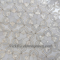 Thassos mélange blanc nacre jet d'eau fleur mosaïque carrelage pour maison décorative