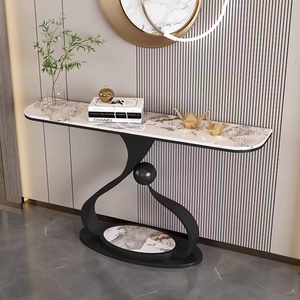 Luce stile di lusso in acciaio inox lastra di roccia <span class=keywords><strong>bianco</strong></span> foyer tavolo arte moderna console <span class=keywords><strong>da</strong></span> tavolo <span class=keywords><strong>soggiorno</strong></span> mobili - Product Image 5