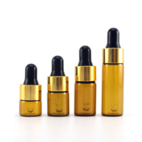 En Stock Flacon Compte-Gouttes en Verre Givré Transparent 1ml 2ml 3ml 5ml Mini Flacon Testeur Échantillon Fiole en Verre avec Bouchon Compte-Gouttes Or Rose