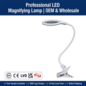 Sturdy Glass <b>Clamp</b> Base Flexible Neck LED Magnifying Desk <b>Light</b> for Phone Laptop Motherboard Electronic Maintenance Shop - Product Image 1
