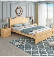 Ensemble de lit moderne simple de style européen pour la chambre principale Lit en bois massif avec fonction de rangement