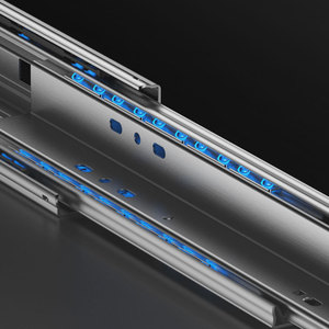 Rail coulissant en forme de L robuste Glissière de <span class=keywords><strong>tiroir</strong></span> Rail de guidage à billes en acier à trois sections Rail de rail monté au fond à angle droit - Product Image 4