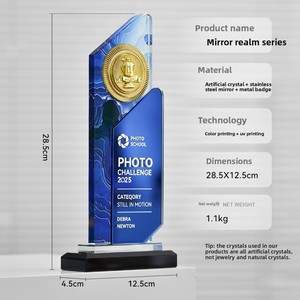 Nuevo Premio Anual al Empleado Destacado 2025, Trofeo de Cristal Creativo Conmemorativo de Campeón de Ventas, Personalizado para la Reunión Anual - Product Image 3